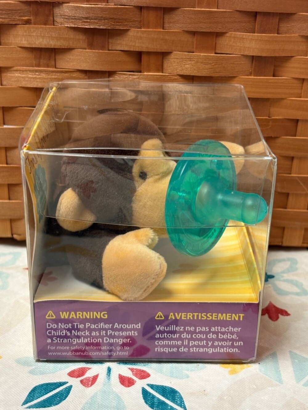 WubbaNub Infant Pacifier With Plush Monkey 0-6 Months BPA-Free Latex-Free